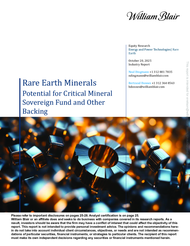 稀土矿物：关键矿物主权基金及其他支持的潜力