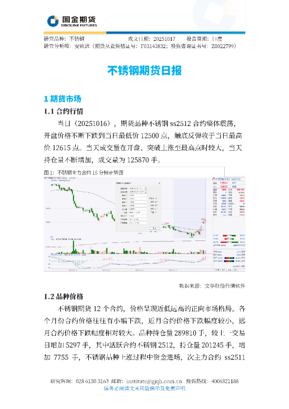 不锈钢期货日报