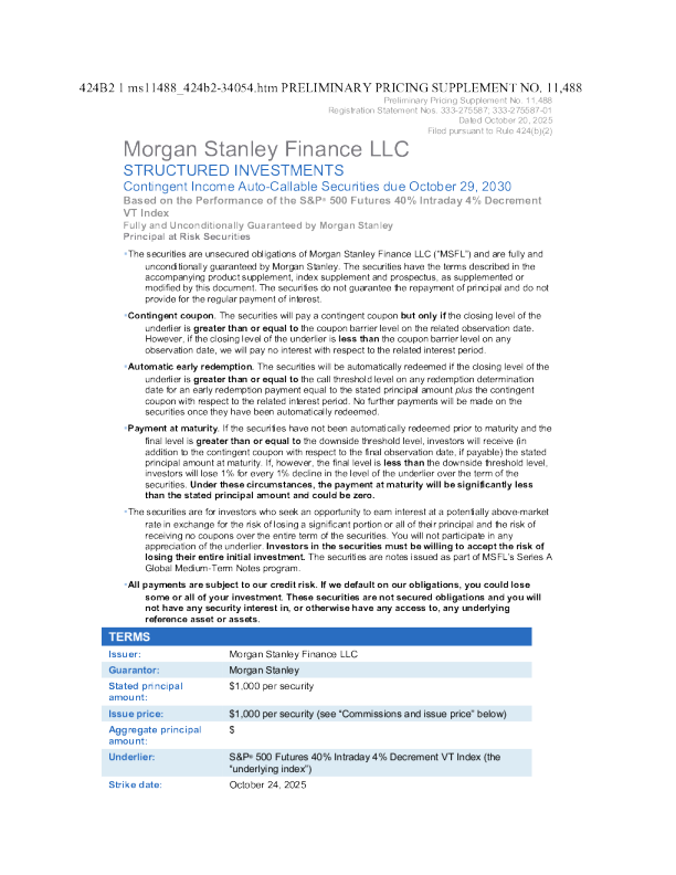 摩根士丹利美股招股说明书(2025-10-21版)