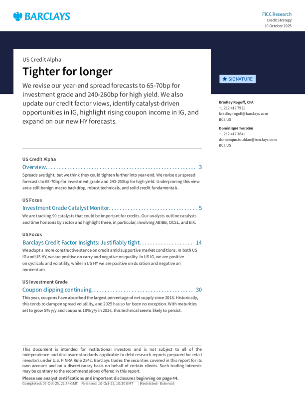 美国信用债阿尔法策略：紧缩周期或将长期延续