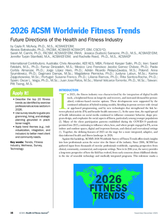 2026年全球健身趋势调查报告