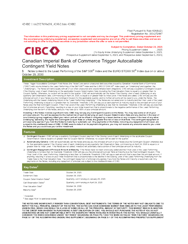 加拿大帝国商业银行美股招股说明书(2025-10-23版)