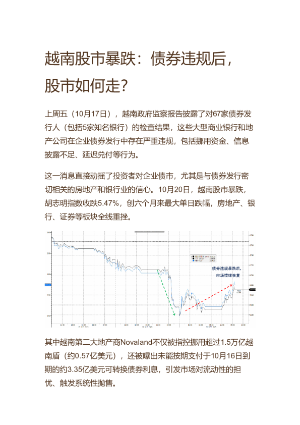 越南股市暴跌：债券违规后，股市如何走？