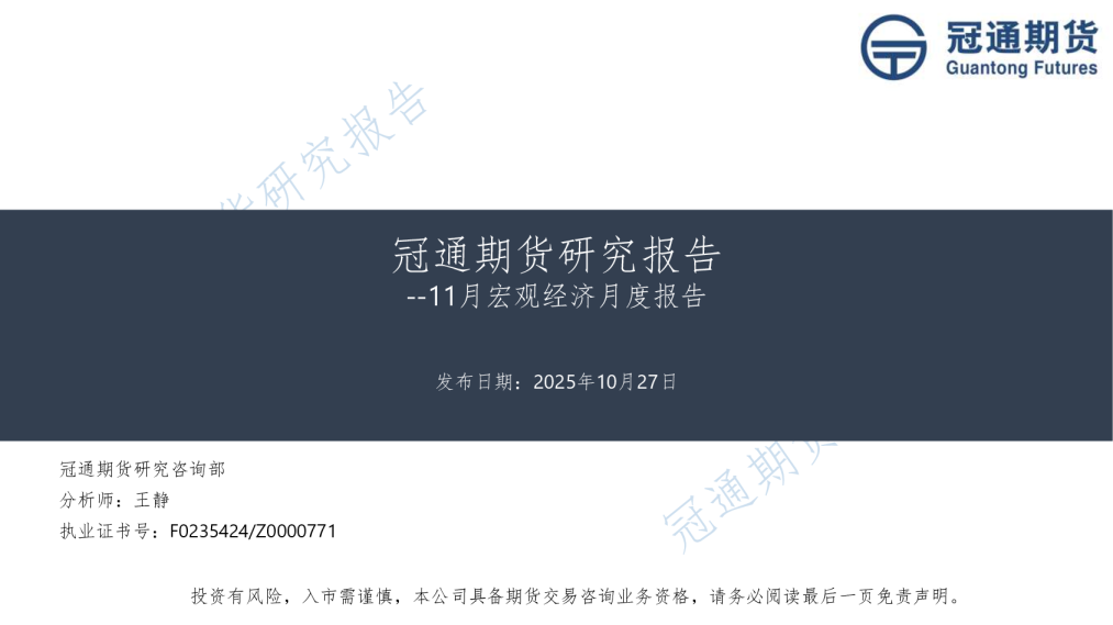 11月宏观经济月度报告