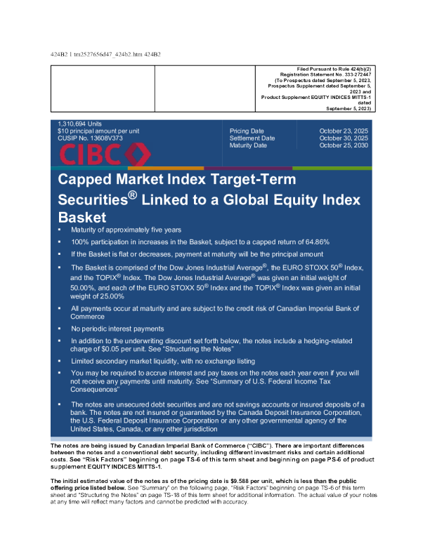 加拿大帝国商业银行美股招股说明书(2025-10-27版)