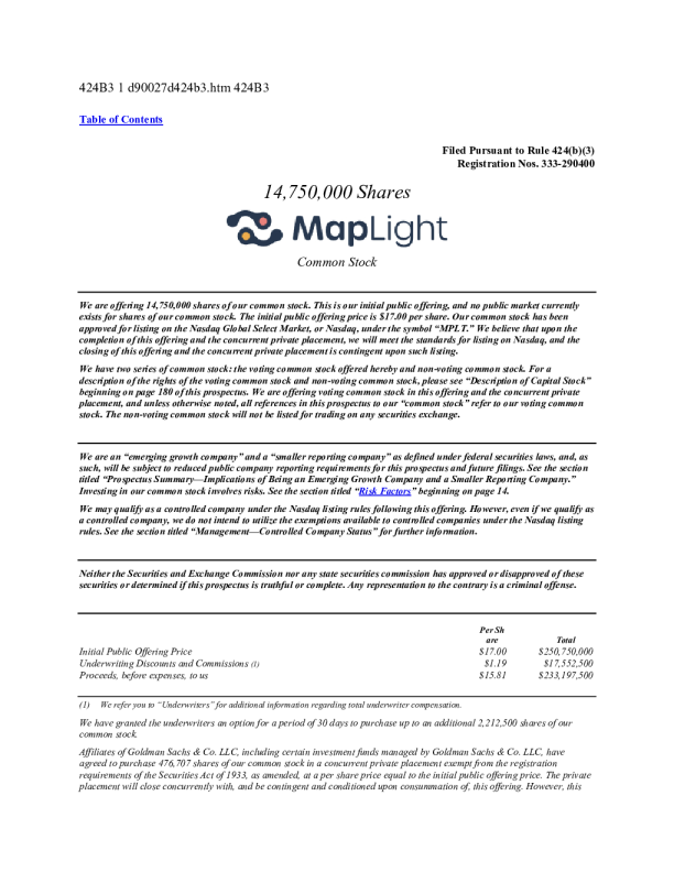 MapLight Therapeutics Inc美股招股说明书(2025-10-27版)