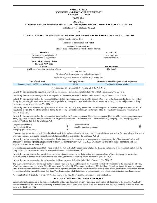 Incannex Healthcare Inc 2024年度报告