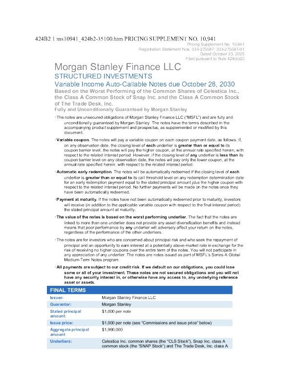 摩根士丹利美股招股说明书(2025-10-27版)