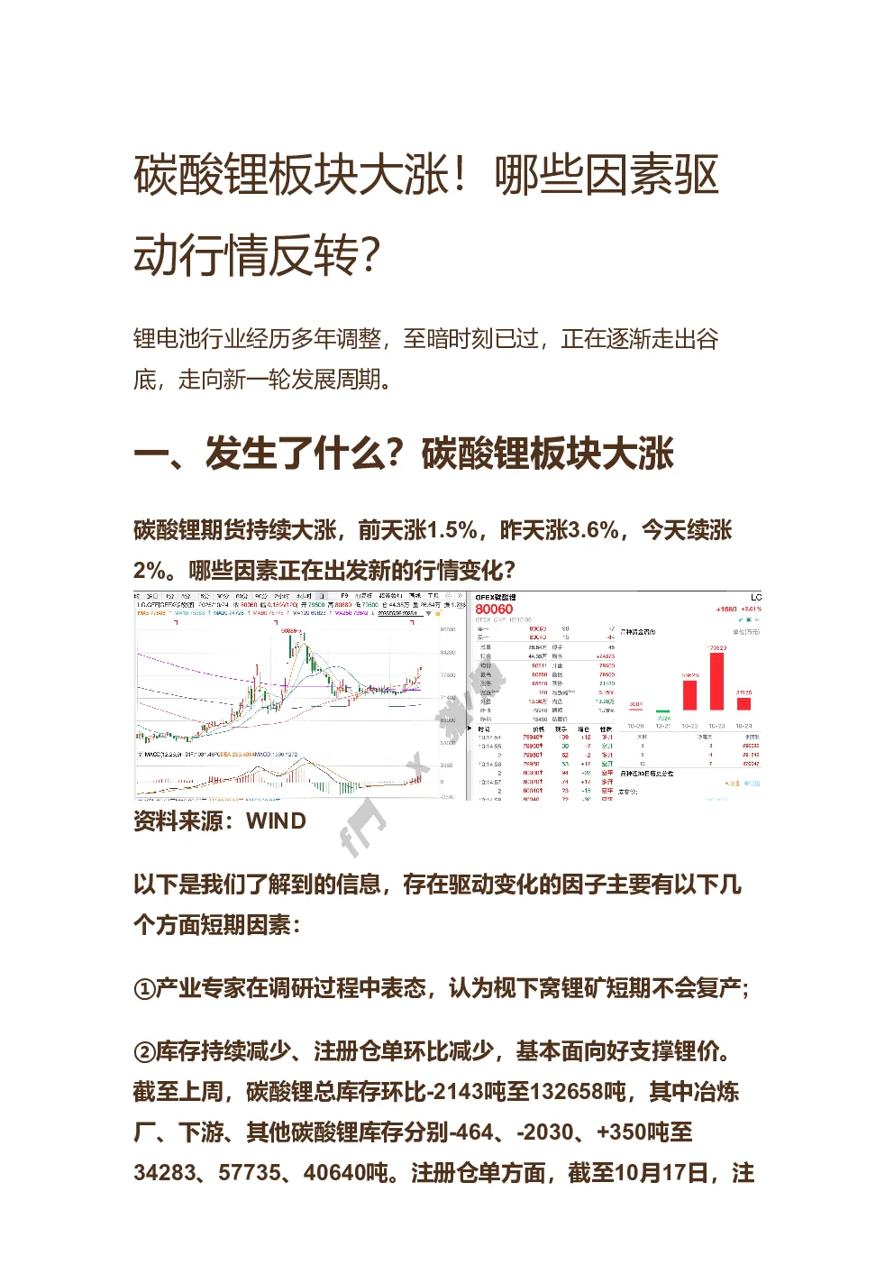 碳酸锂板块大涨！哪些因素驱动行情反转？