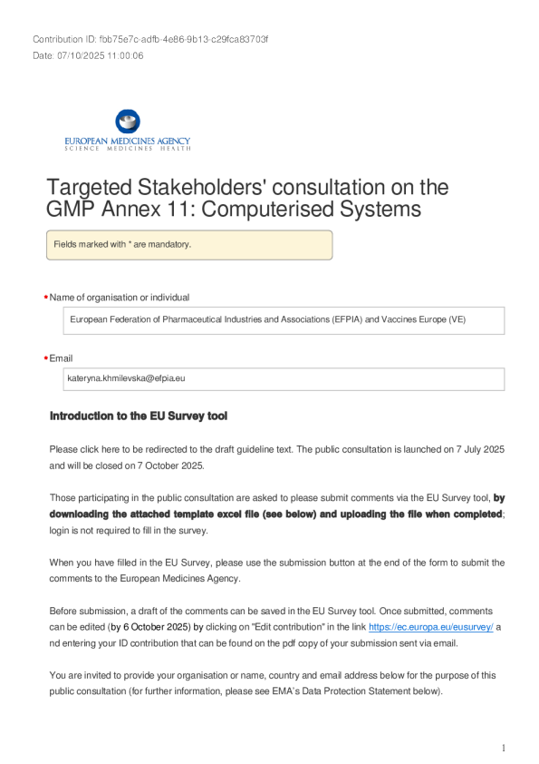 关于gmp附件11-计算机化系统的目标利益相关者咨询