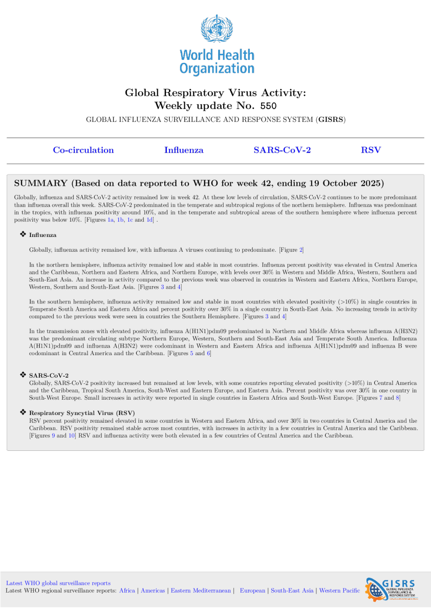 流感最新消息N°550