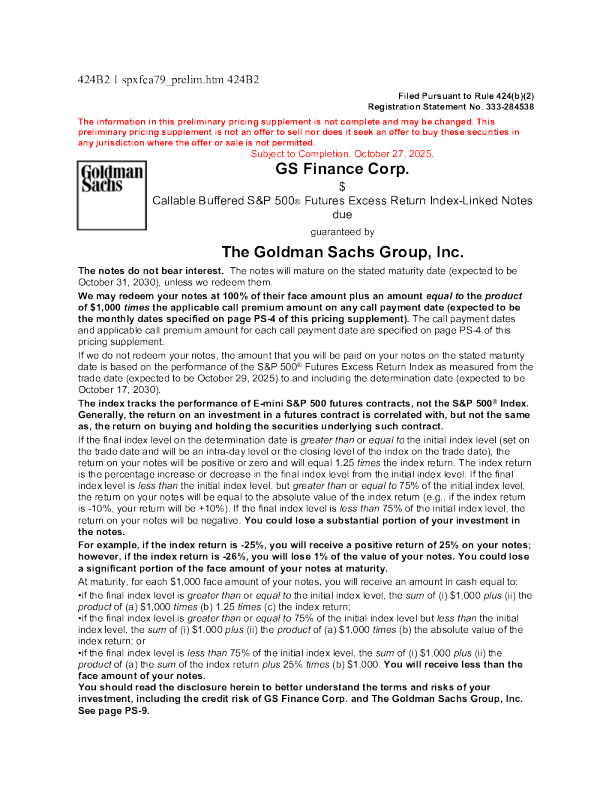 高盛美股招股说明书(2025-10-28版)