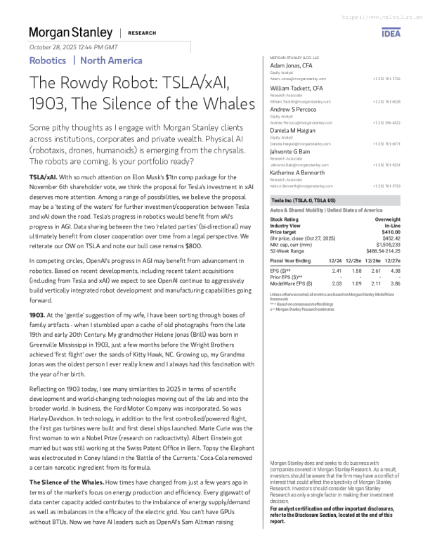吵闹的机器人：特斯拉/xAI、1903年、鲸鱼的沉默