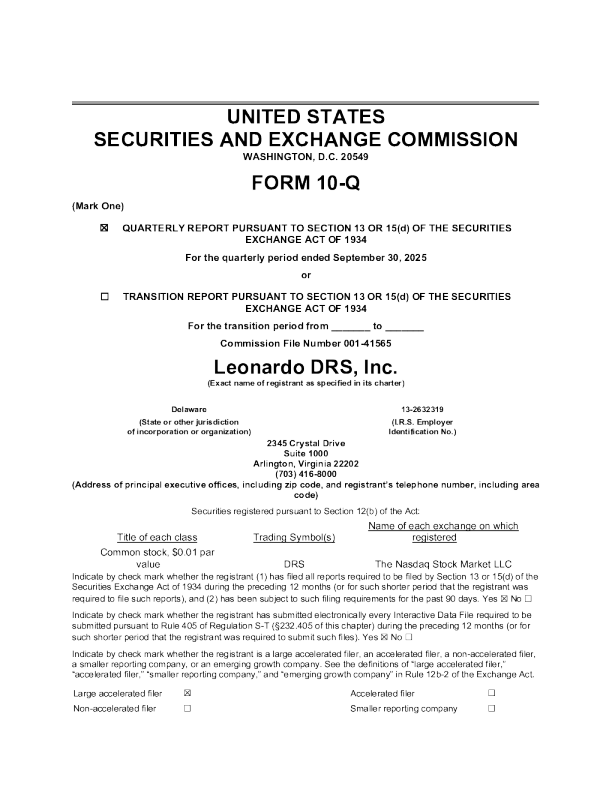 Leonardo DRS Inc 2025年季度报告