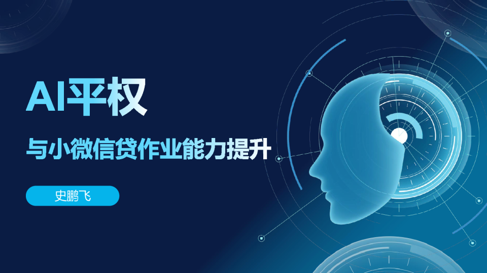 AI平权与小微信贷作业能力提升