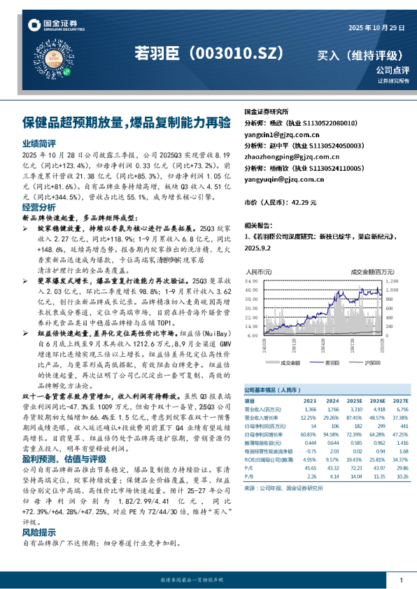 保健品超预期放量，爆品复制能力再验
