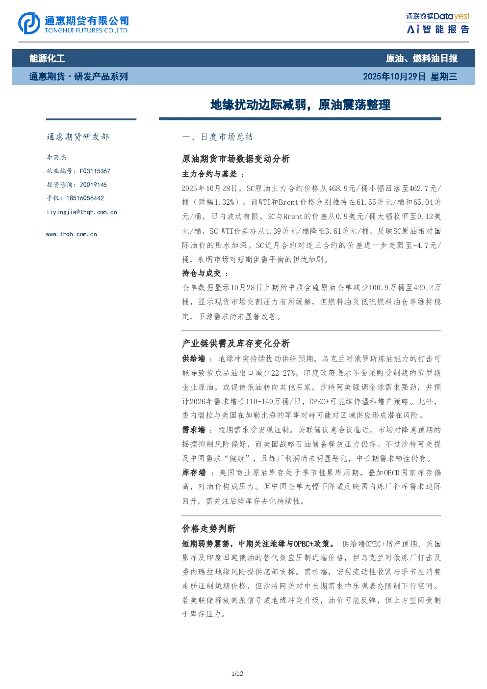 报告封面