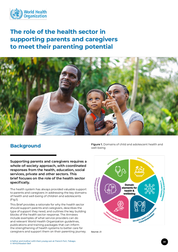 卫生部门在支持父母和护理人员发挥其育儿潜力方面的作用