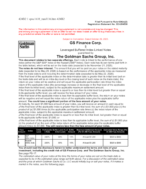 高盛美股招股说明书(2025-10-30版)