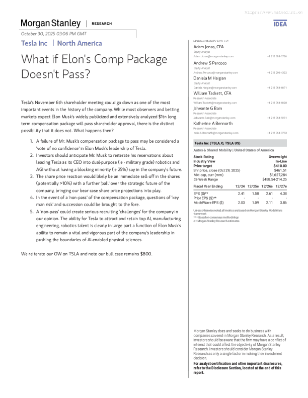 如果埃隆的薪酬方案未获通过会怎样？