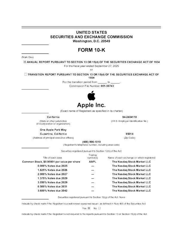苹果 2024年度报告