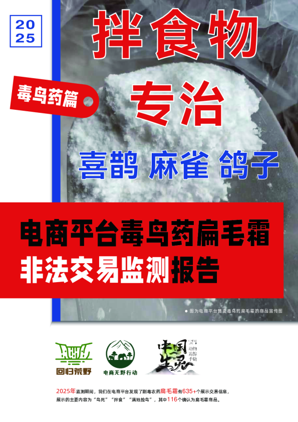 2025年电商平台毒鸟药扁毛霜非法交易监测报告