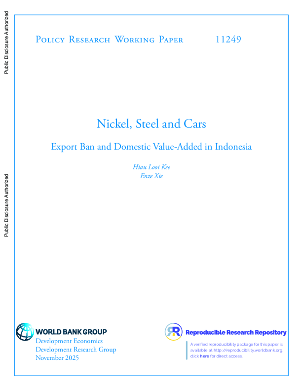 镍、钢铁和汽车：印尼的出口禁令和国内附加值（英）