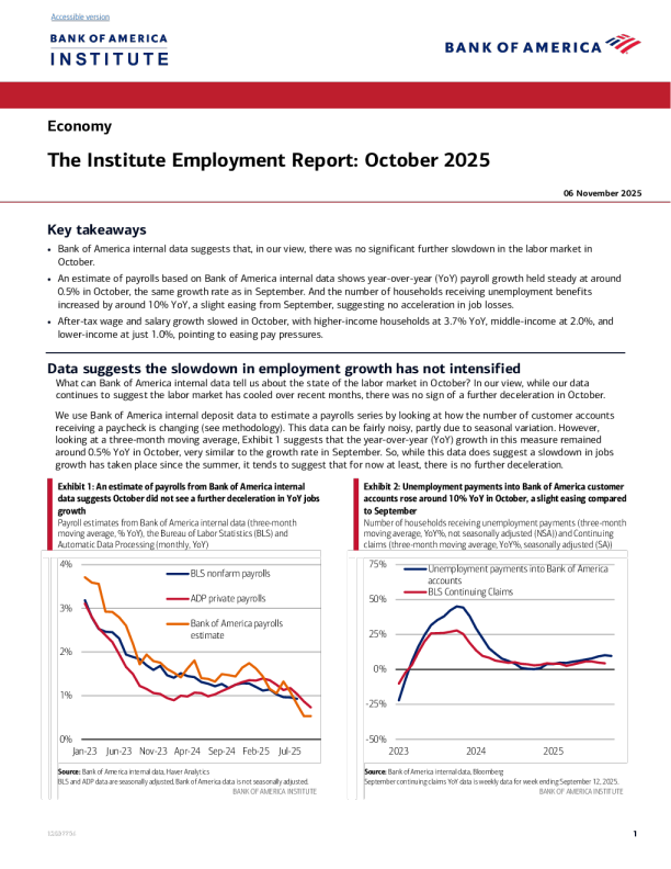 研究所就业报告：2025年10月