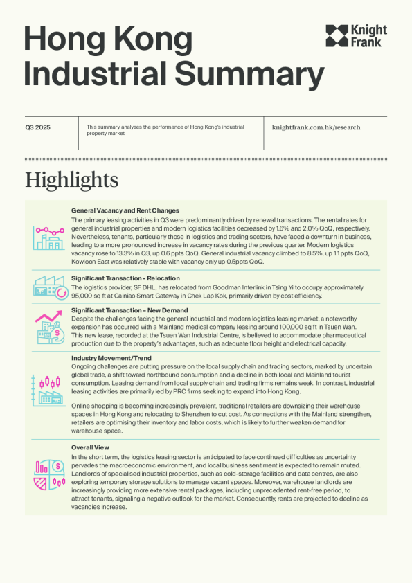 香港2025年第三季度工业总结