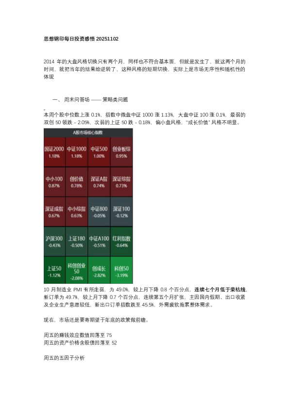 思想钢印每日投资感悟 20251102