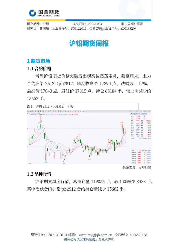 沪铅期货周报
