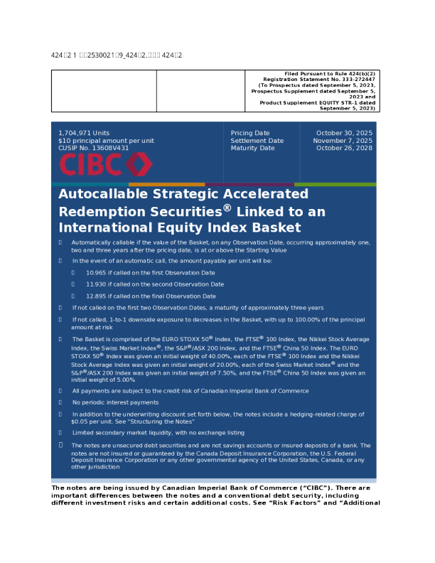 加拿大帝国商业银行美股招股说明书(2025-11-04版)