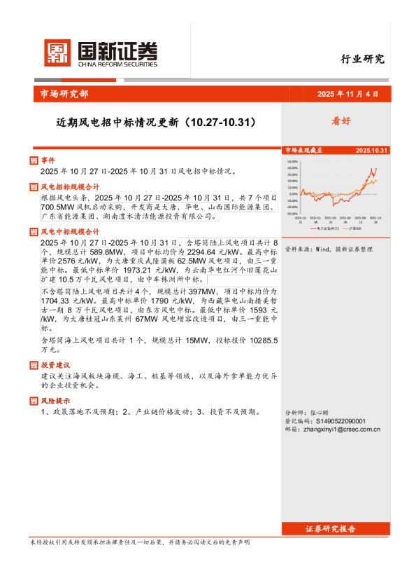 近期风电招中标情况更新