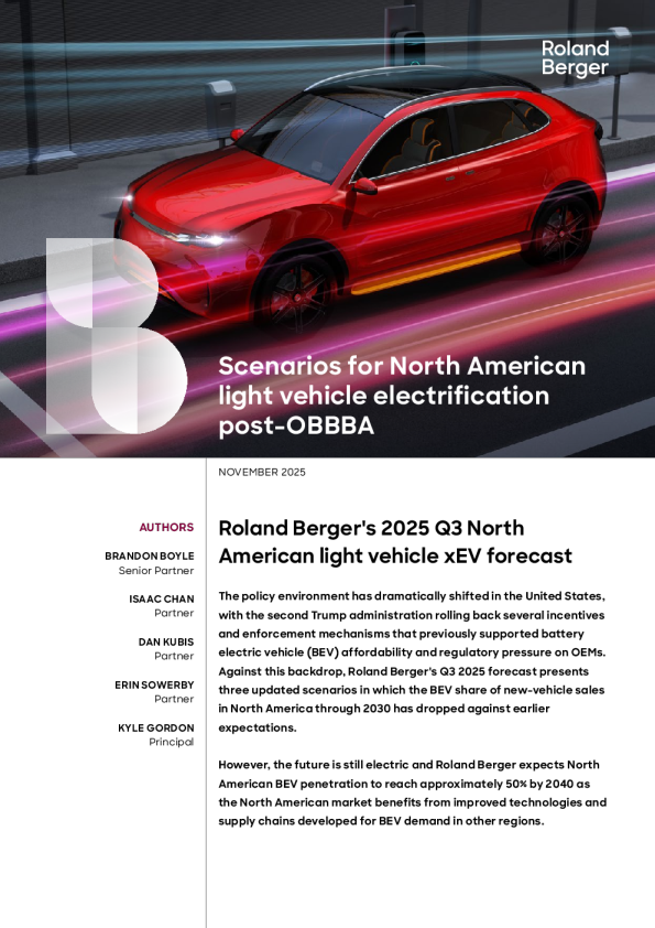 OBBBA后北美轻型汽车电气化的情景