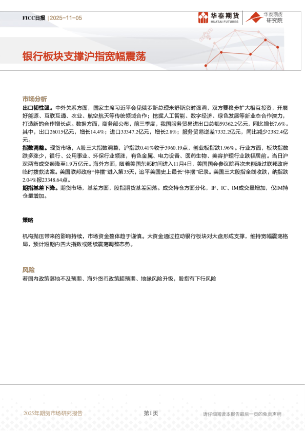 FICC日报：银行板块支撑沪指宽幅震荡