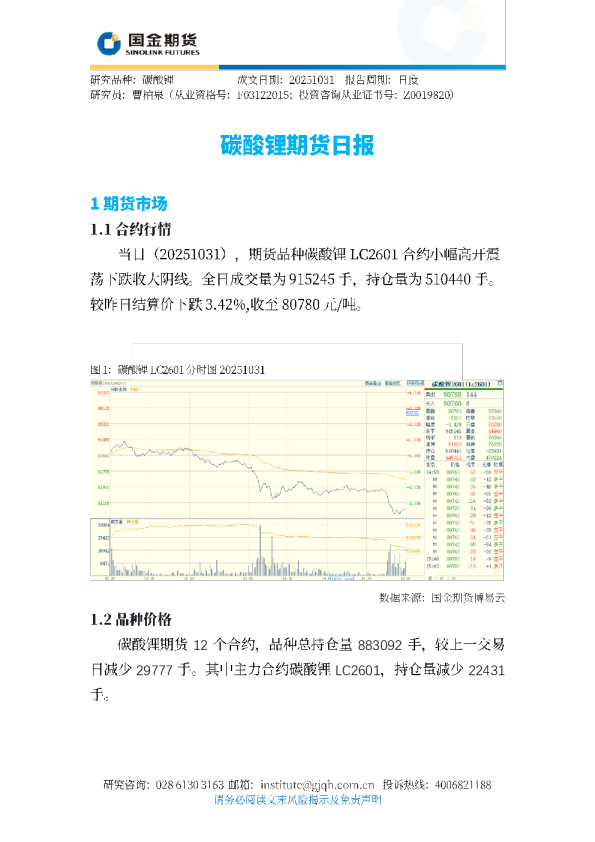 碳酸锂期货日报