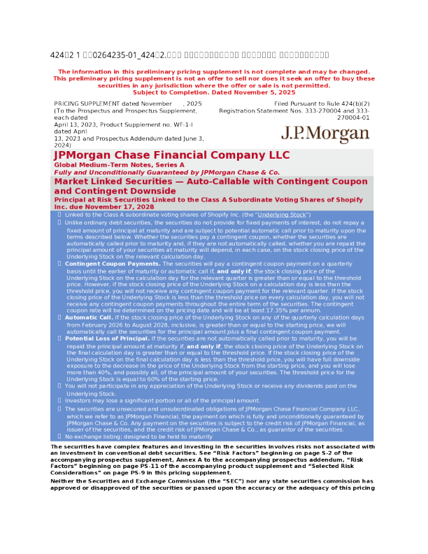 摩根大通美股招股说明书(2025-11-06版)