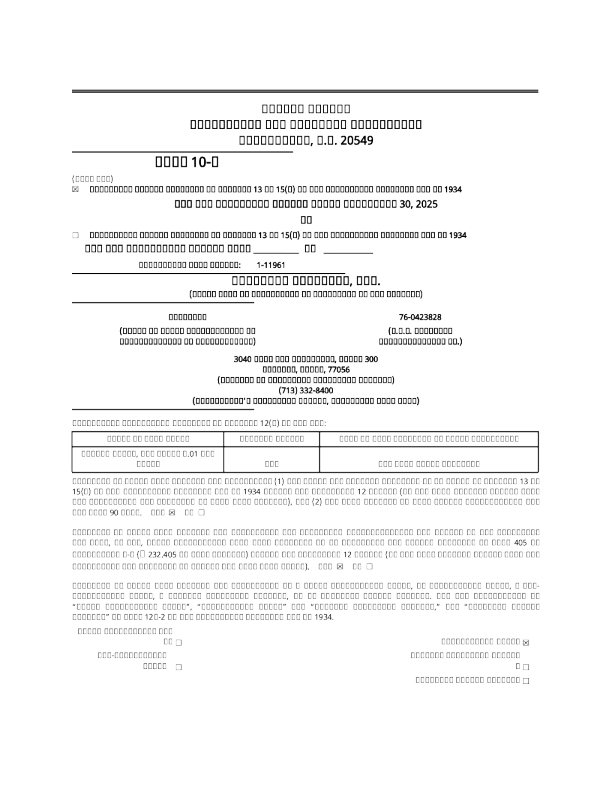 卡里奇服务公司 2025年季度报告