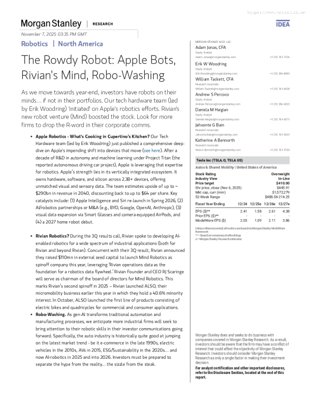 喧闹的机器人：苹果机器人、Rivian的心思、机器人清洗