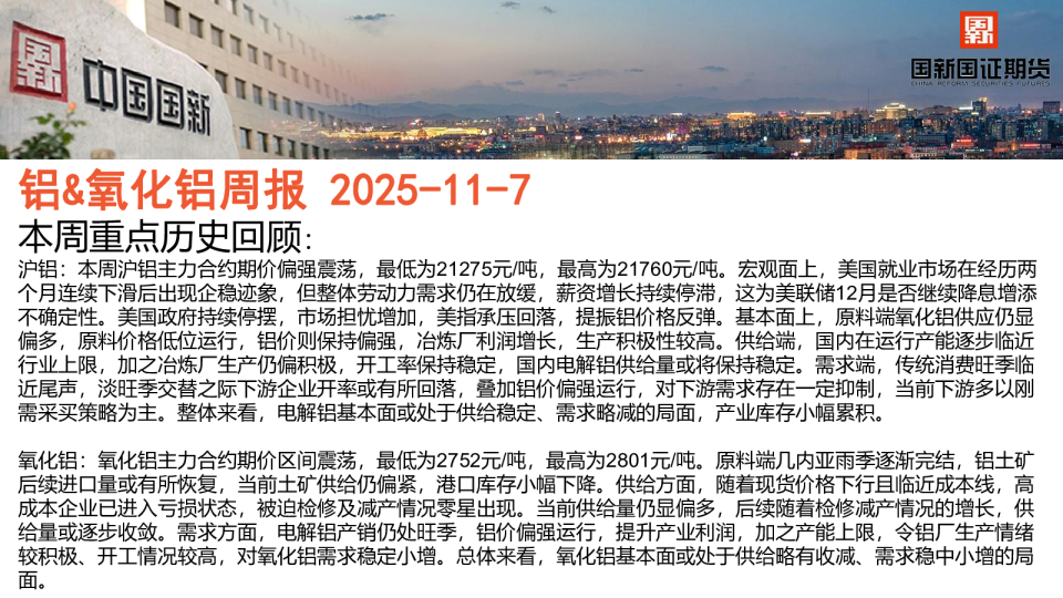 铝、氧化铝周报