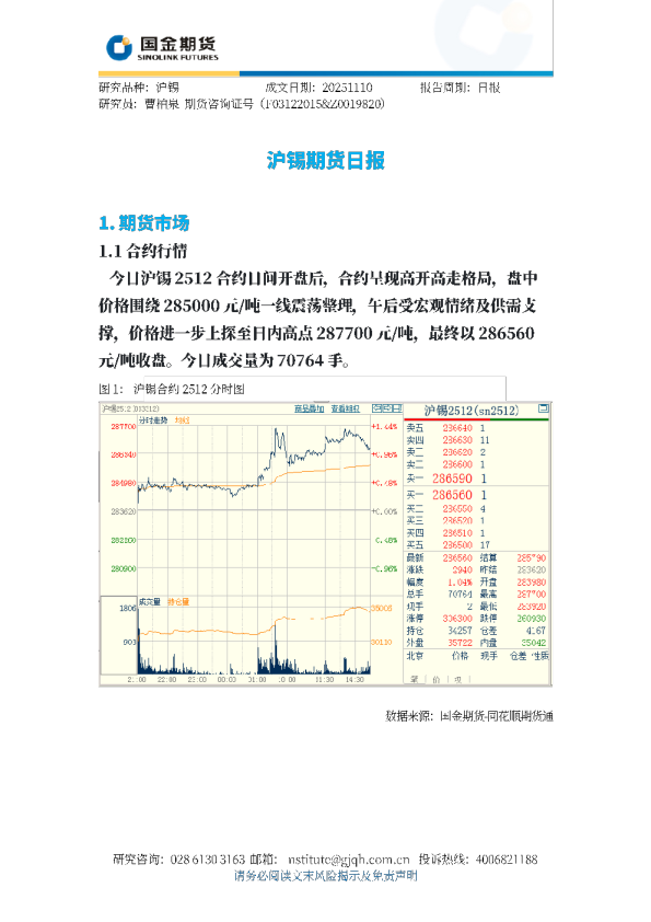 沪锡期货日报