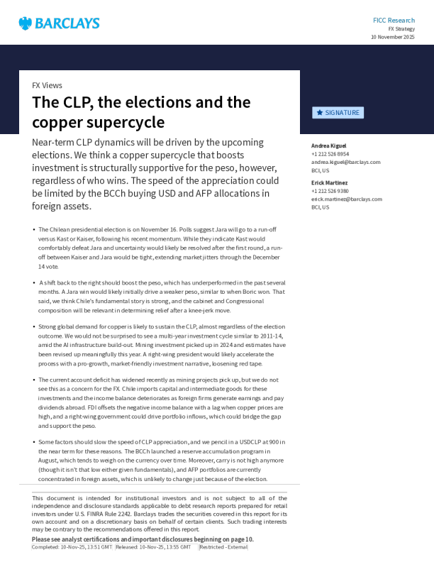 外汇观点：中电、选举和铜超级周期