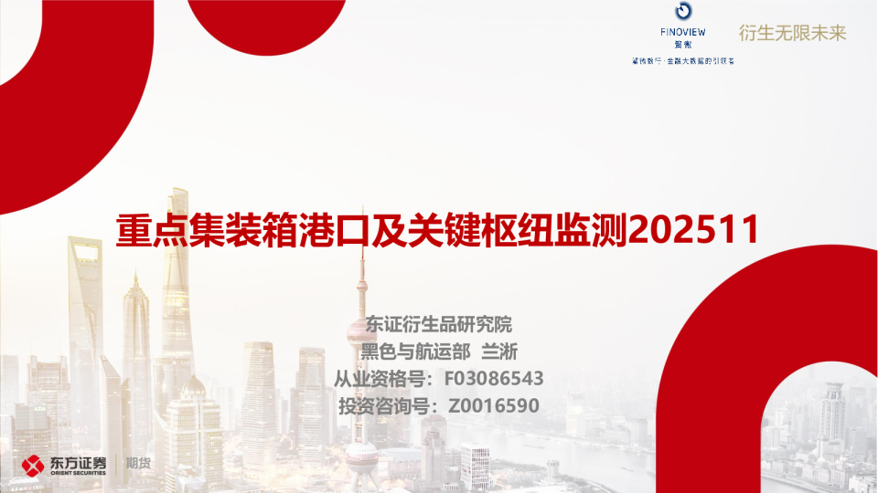 重点集装箱港口及关键枢纽监测202511