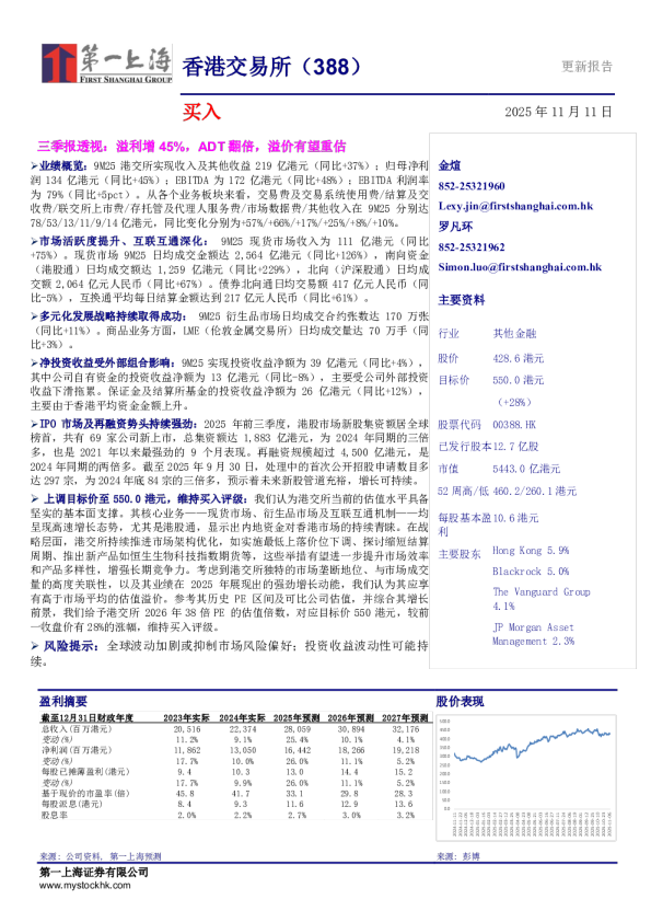 三季报透视溢利增45%，ADT翻倍，溢价有望重估