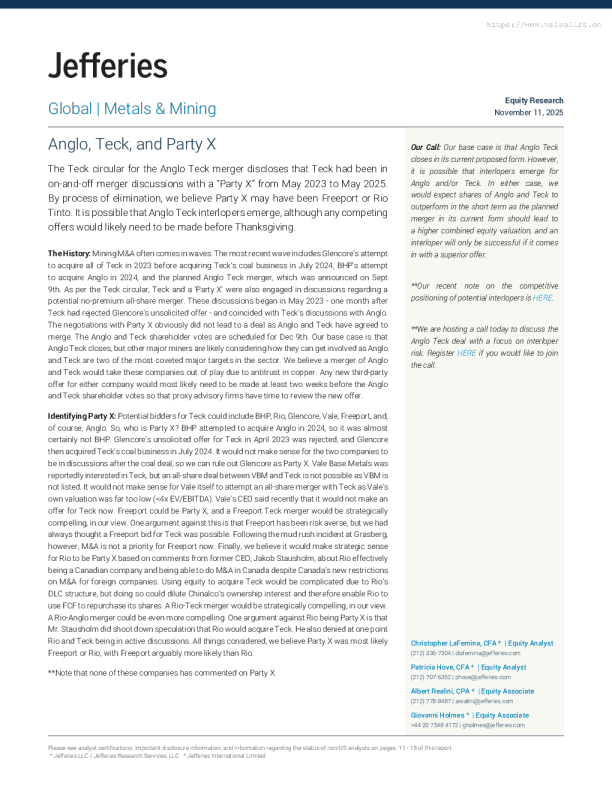 英美资源集团、泰克资源与第三方X