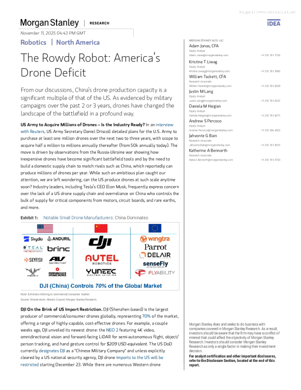 吵闹的机器人：美国的无人机缺口