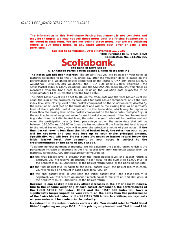 加拿大丰业银行美股招股说明书(2025-11-12版)