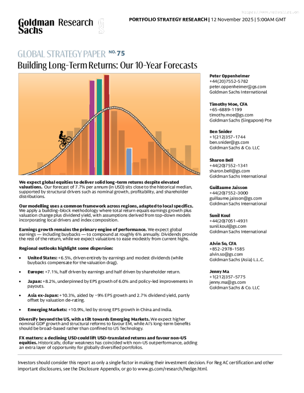 构建长期回报：我们的十年预测