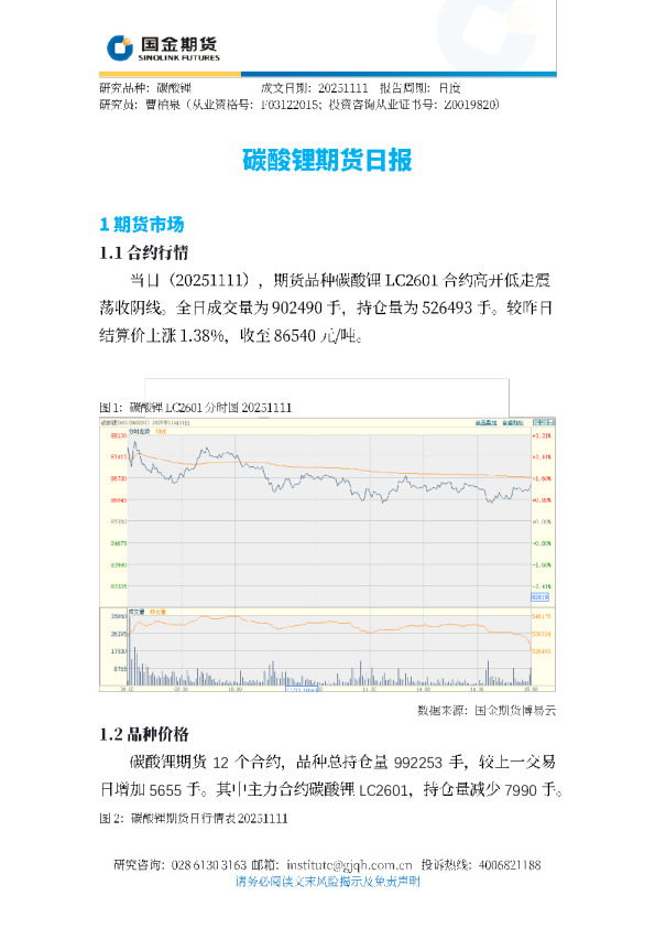 碳酸锂期货日报