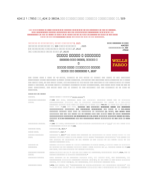 富国银行美股招股说明书(2025-11-13版)